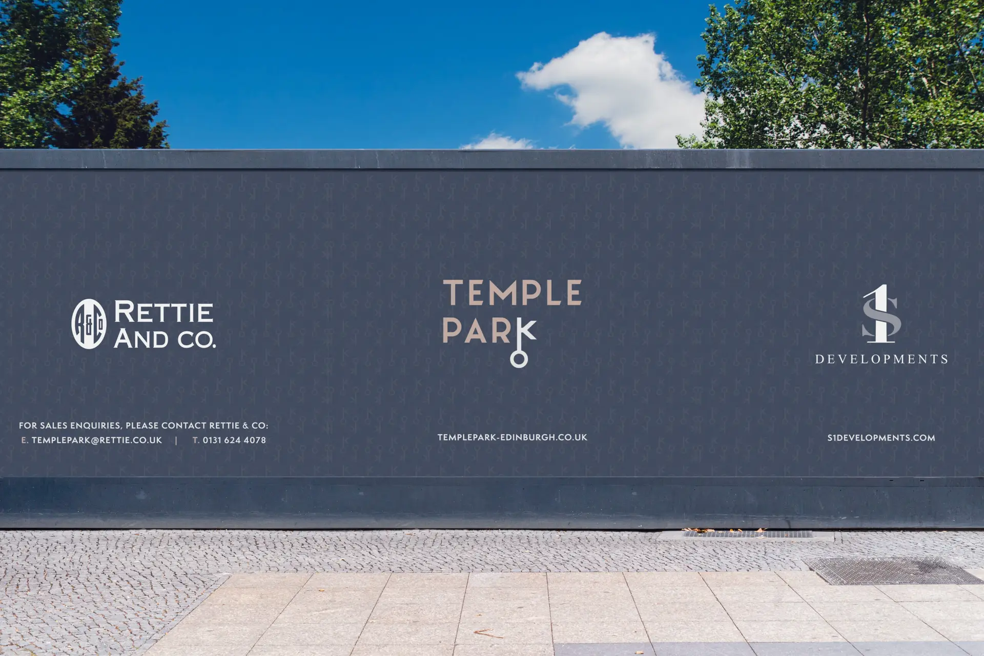 Temple Park site hoarding designed by Designworks